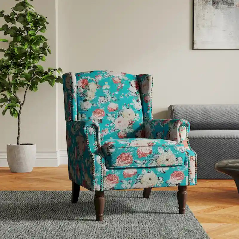 Gemusterter Polster-Akzentstuhl für das Wohnzimmer
