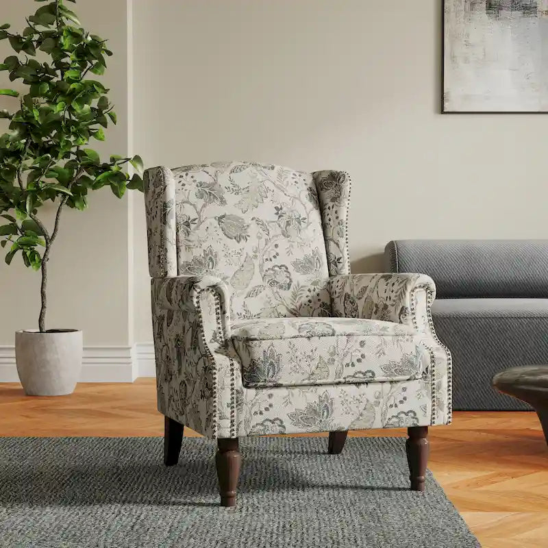 Gemusterter Polster-Akzentstuhl für das Wohnzimmer