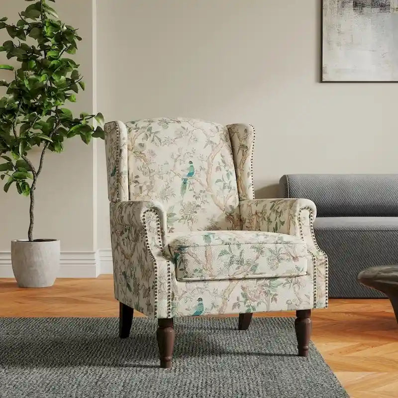 Gemusterter Polster-Akzentstuhl für das Wohnzimmer