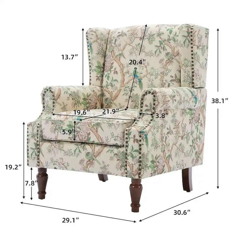Gemusterter Polster-Akzentstuhl für das Wohnzimmer