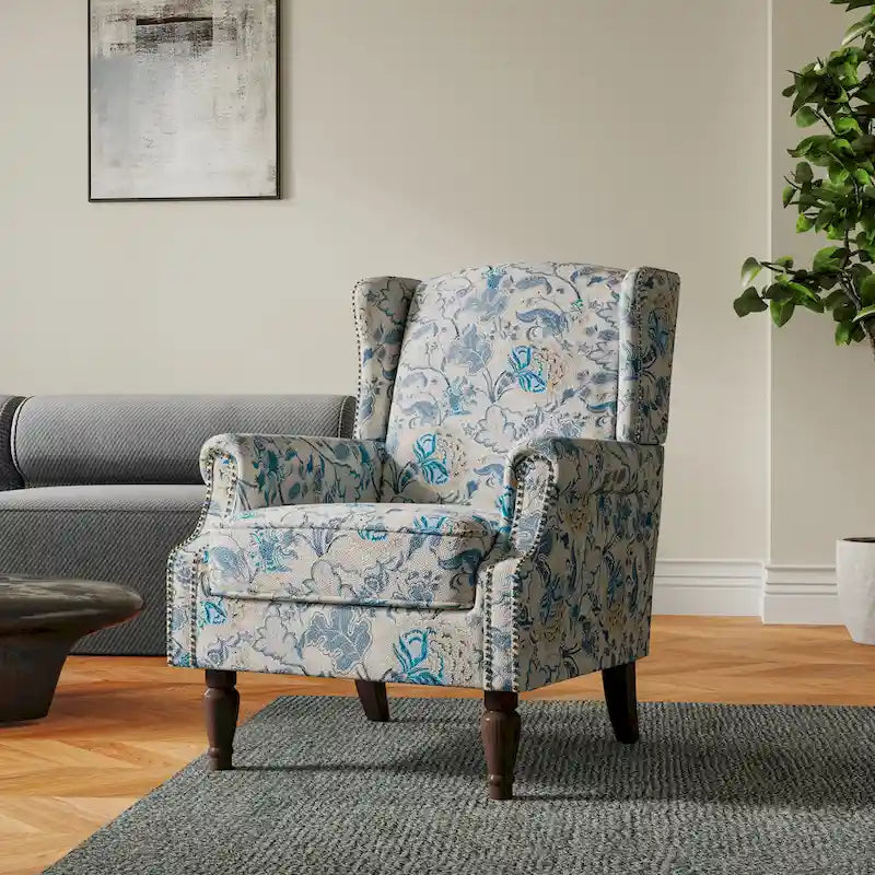 Gemusterter Polster-Akzentstuhl für das Wohnzimmer
