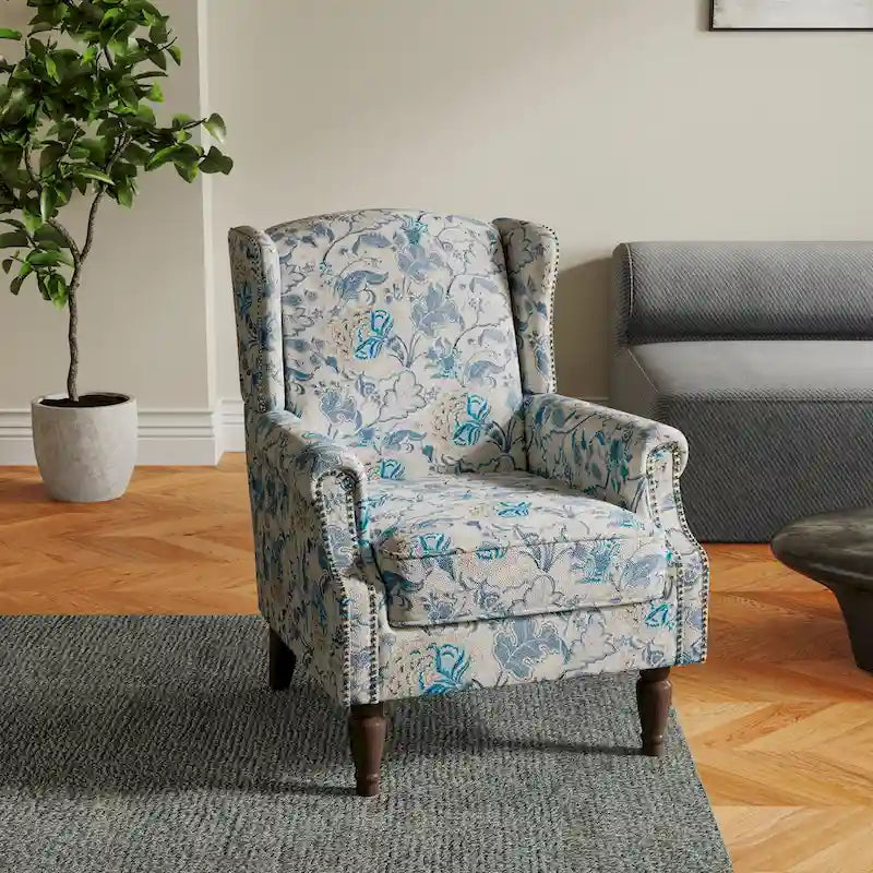 Gemusterter Polster-Akzentstuhl für das Wohnzimmer
