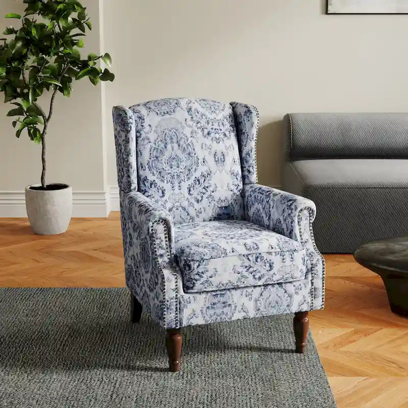 Gemusterter Polster-Akzentstuhl für das Wohnzimmer