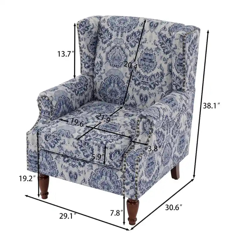 Gemusterter Polster-Akzentstuhl für das Wohnzimmer