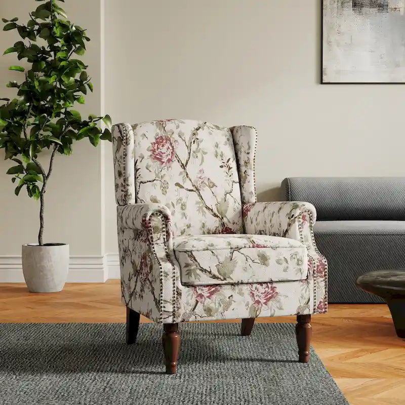 Gemusterter Polster-Akzentstuhl für das Wohnzimmer