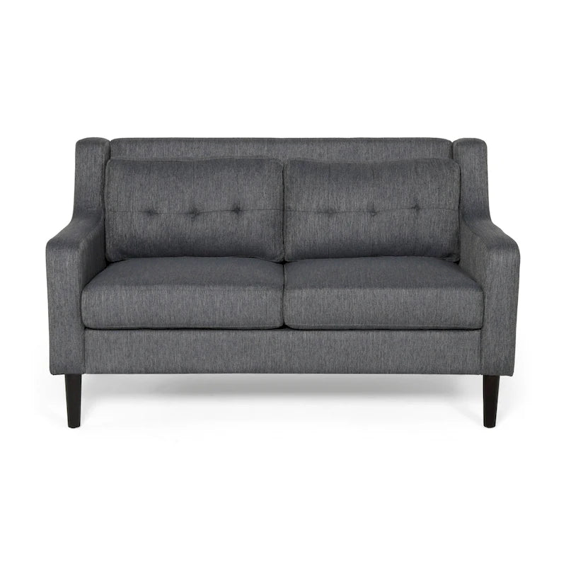 Zeitgenössisches Stoff-Loveseat mit getufteter Waffelsteppung