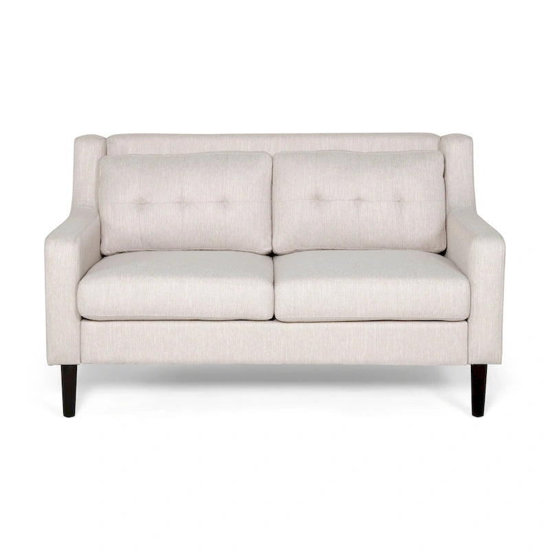 Zeitgenössisches Stoff-Loveseat mit getufteter Waffelsteppung
