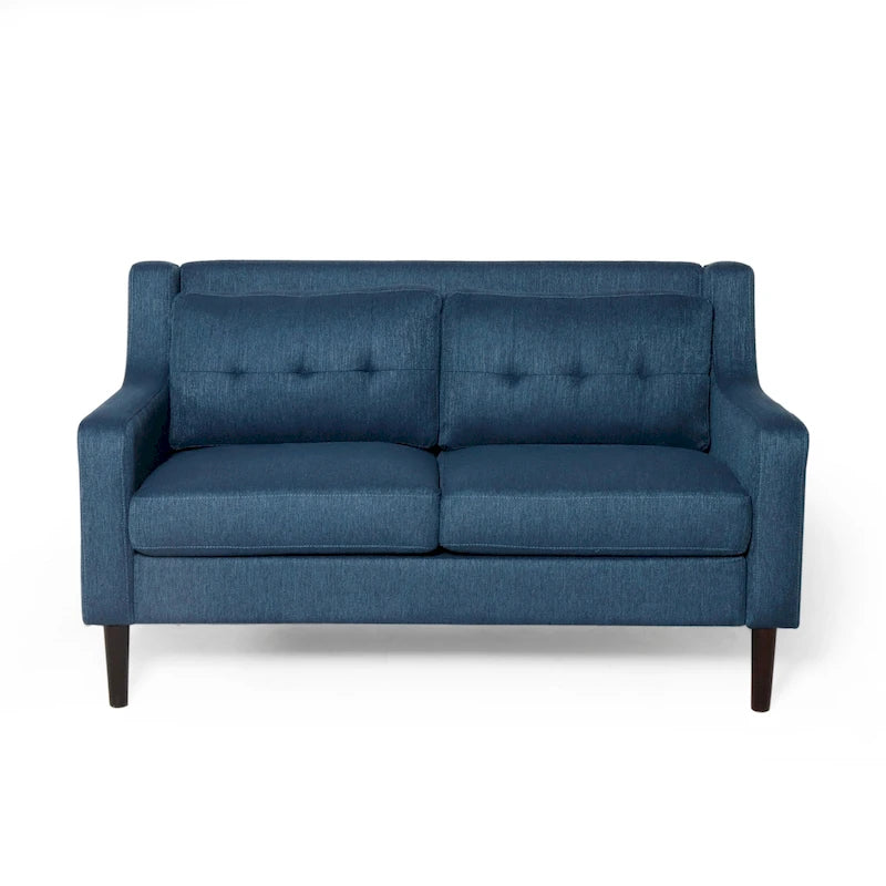 Zeitgenössisches Stoff-Loveseat mit getufteter Waffelsteppung
