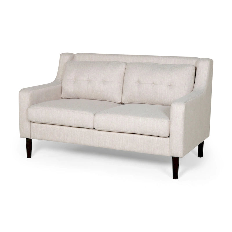 Zeitgenössisches Stoff-Loveseat mit getufteter Waffelsteppung