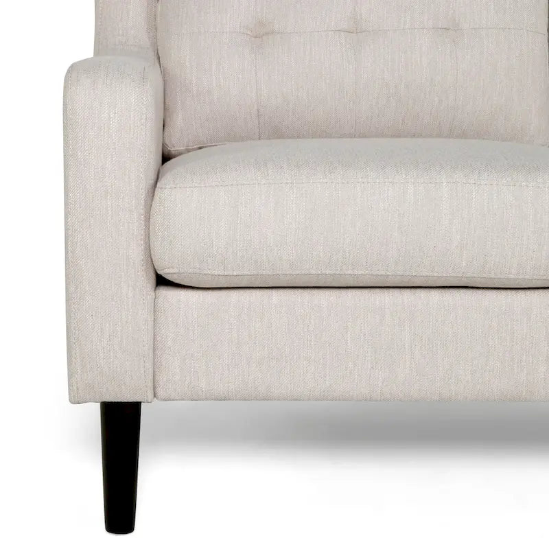 Zeitgenössisches Stoff-Loveseat mit getufteter Waffelsteppung