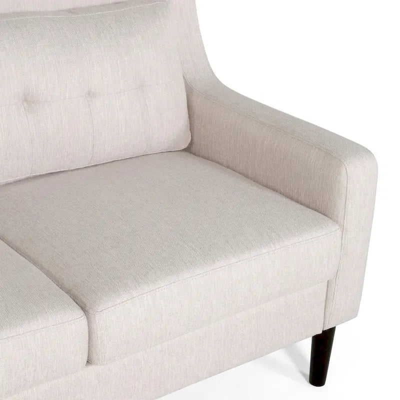 Zeitgenössisches Stoff-Loveseat mit getufteter Waffelsteppung