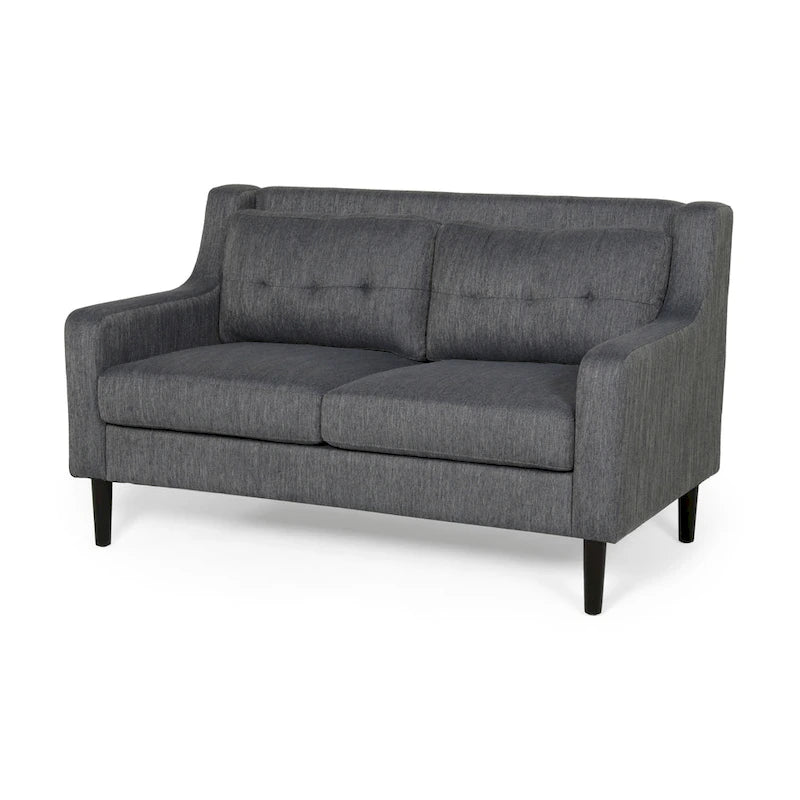 Zeitgenössisches Stoff-Loveseat mit getufteter Waffelsteppung