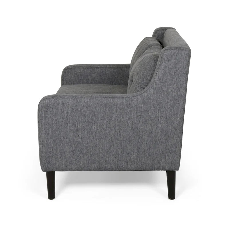 Zeitgenössisches Stoff-Loveseat mit getufteter Waffelsteppung