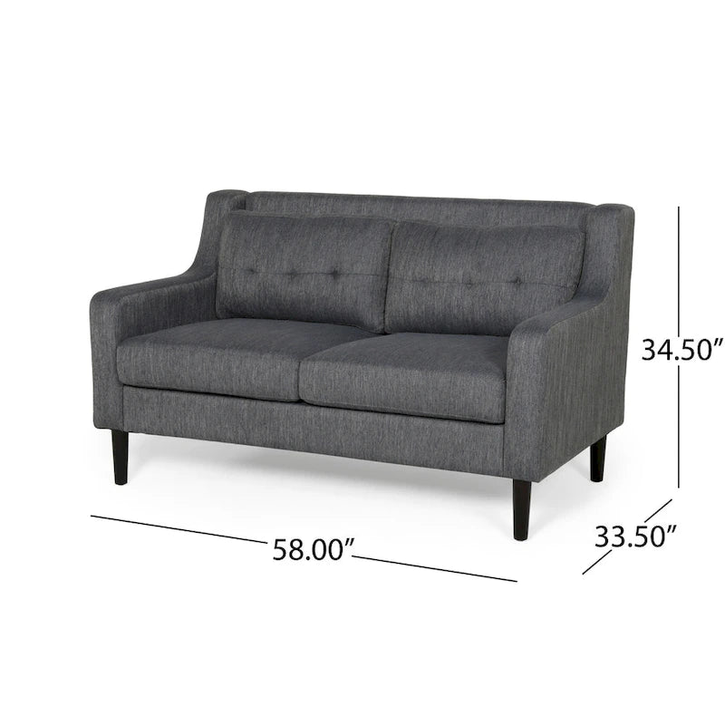 Zeitgenössisches Stoff-Loveseat mit getufteter Waffelsteppung