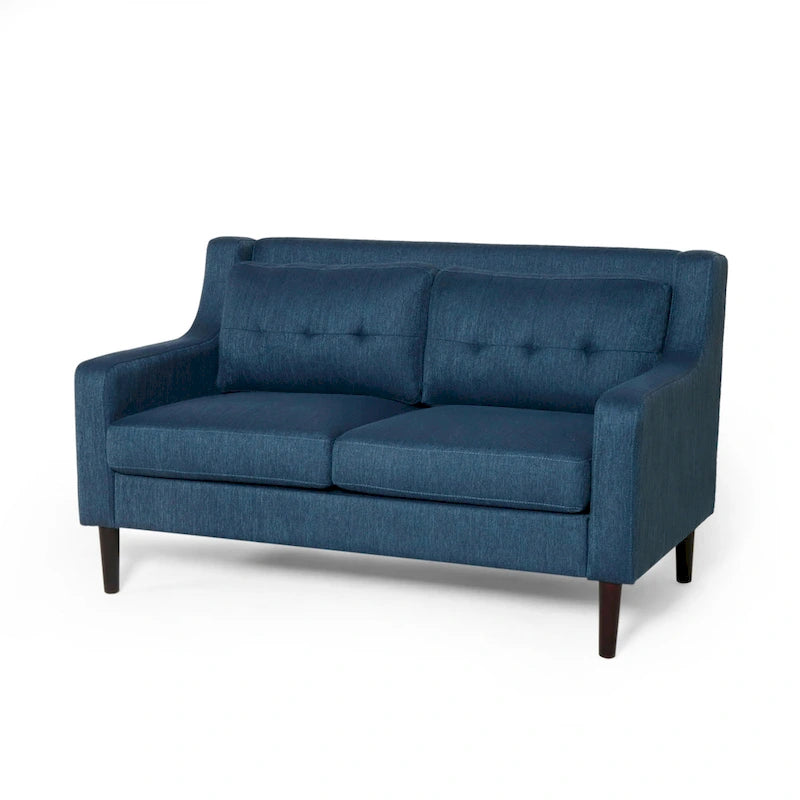Zeitgenössisches Stoff-Loveseat mit getufteter Waffelsteppung