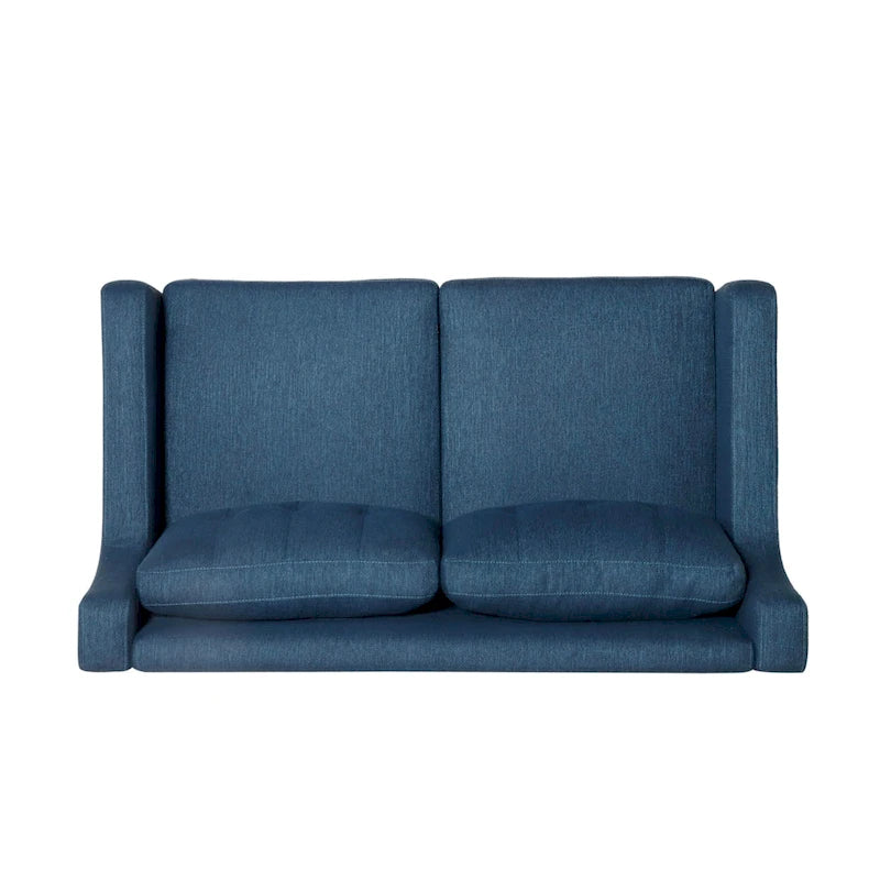 Zeitgenössisches Stoff-Loveseat mit getufteter Waffelsteppung