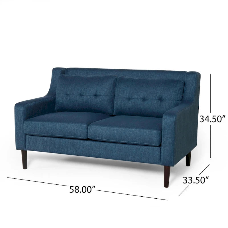 Zeitgenössisches Stoff-Loveseat mit getufteter Waffelsteppung