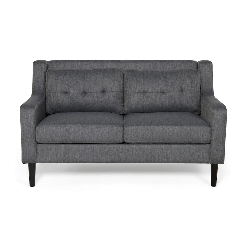 Zeitgenössisches Stoff-Loveseat mit getufteter Waffelsteppung