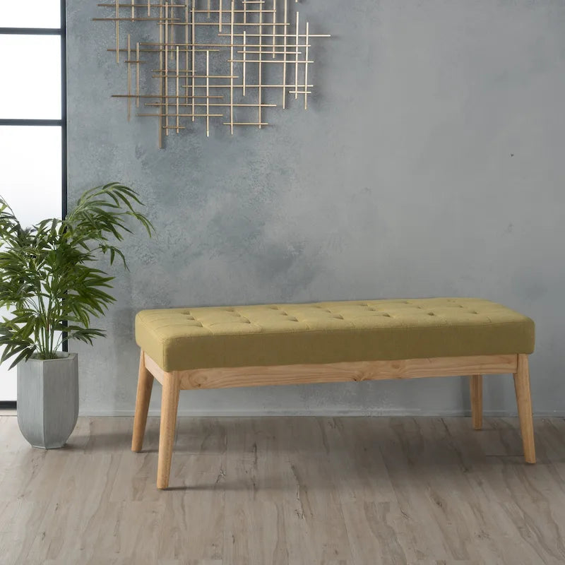 Polsterbank aus Stoff im Mid-Century-Stil