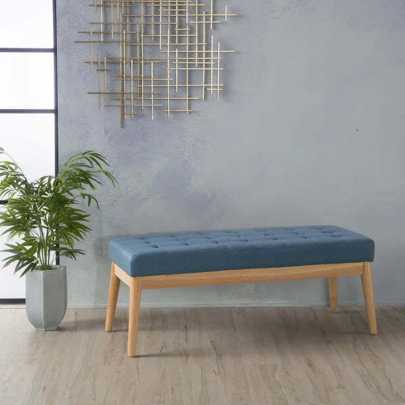 Polsterbank aus Stoff im Mid-Century-Stil