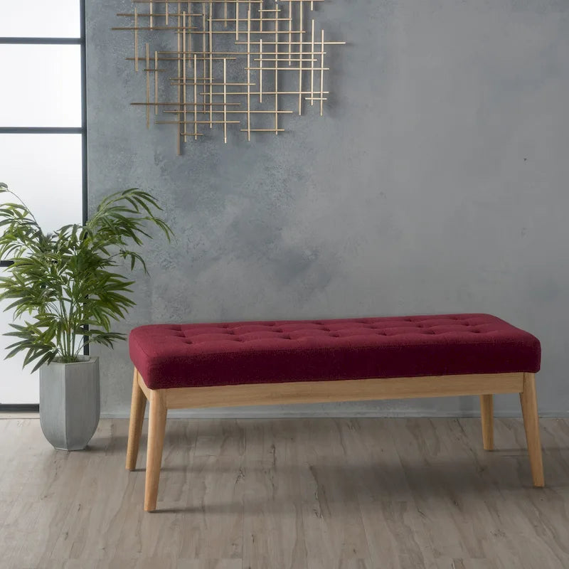 Polsterbank aus Stoff im Mid-Century-Stil