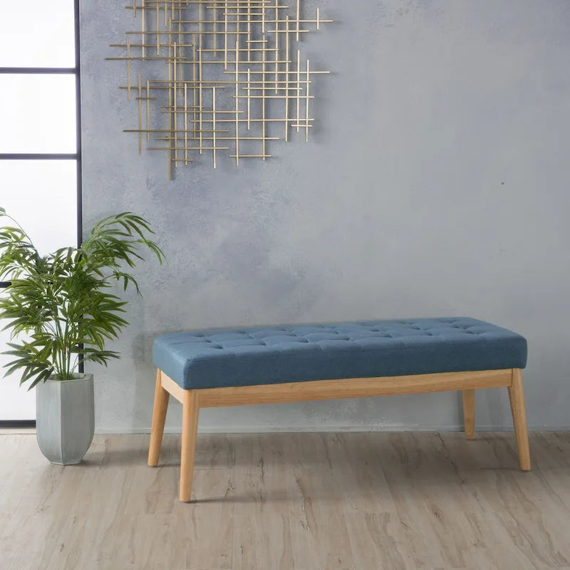 Polsterbank aus Stoff im Mid-Century-Stil