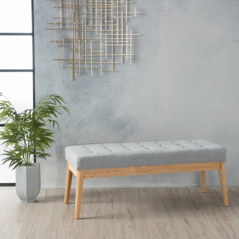 Polsterbank aus Stoff im Mid-Century-Stil