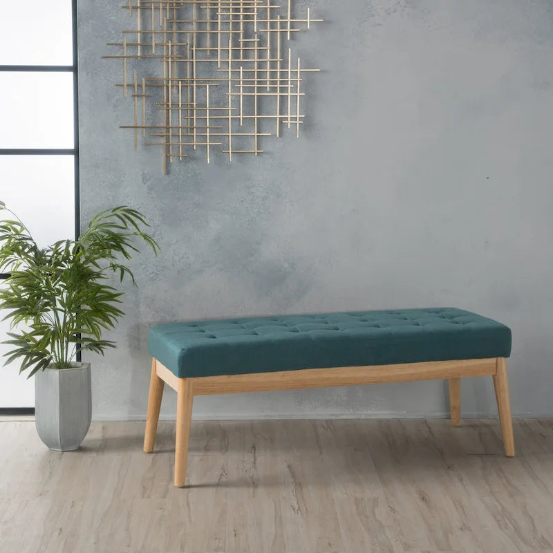 Polsterbank aus Stoff im Mid-Century-Stil