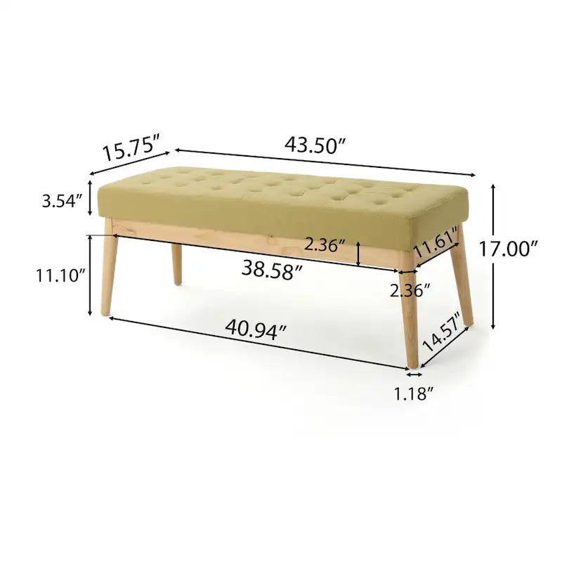 Polsterbank aus Stoff im Mid-Century-Stil