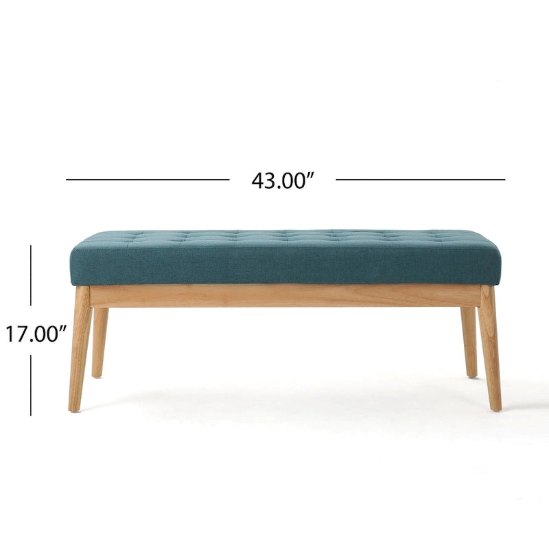 Polsterbank aus Stoff im Mid-Century-Stil