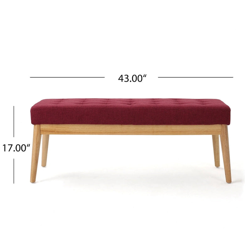Polsterbank aus Stoff im Mid-Century-Stil