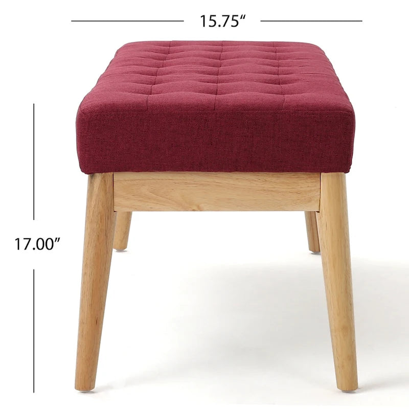 Polsterbank aus Stoff im Mid-Century-Stil
