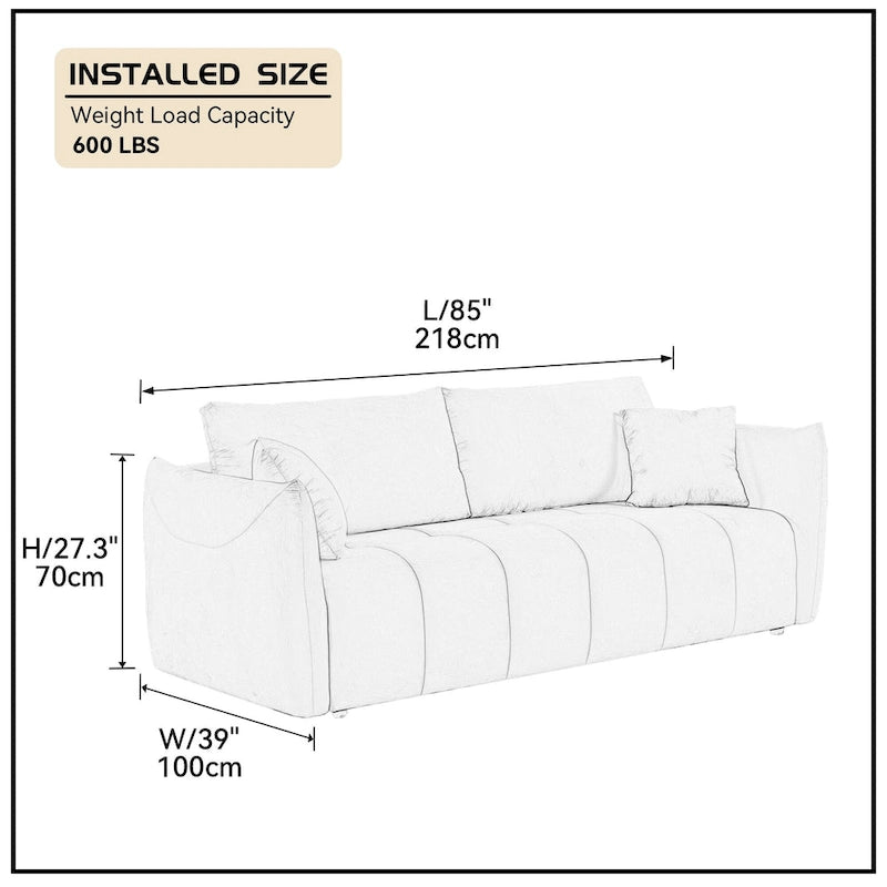 Mid-Century Modern Dreisitzer-Sofa für Wohnzimmer, Apartment, Lounge, Schlafzimmer