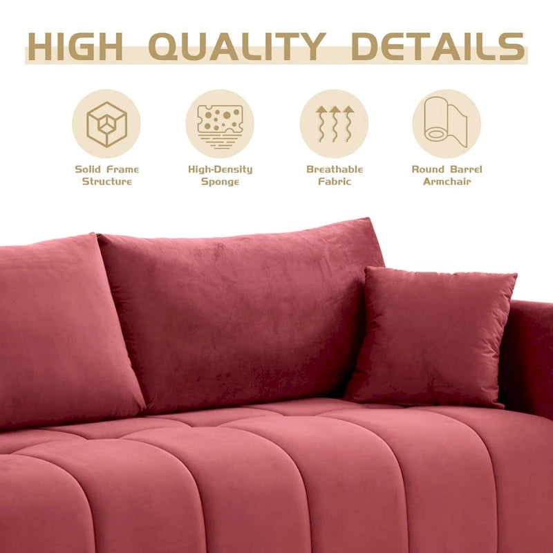 Mid-Century Modern Dreisitzer-Sofa für Wohnzimmer, Apartment, Lounge, Schlafzimmer