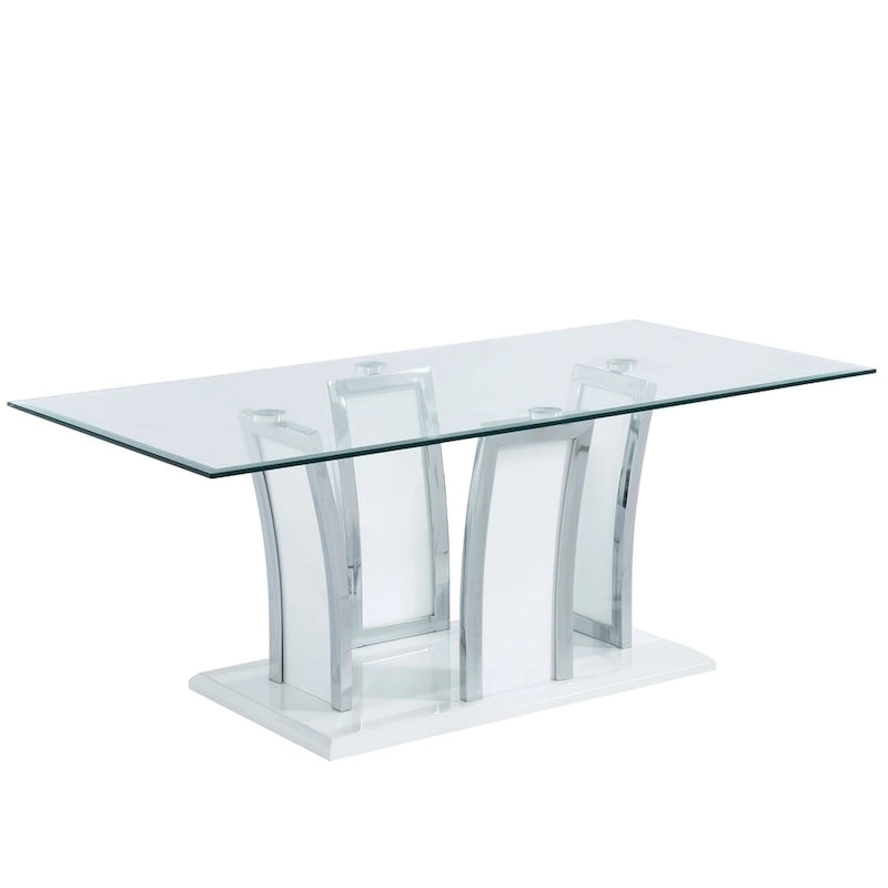 Modernes 2-teiliges Akzenttisch-Set mit Glasplatte