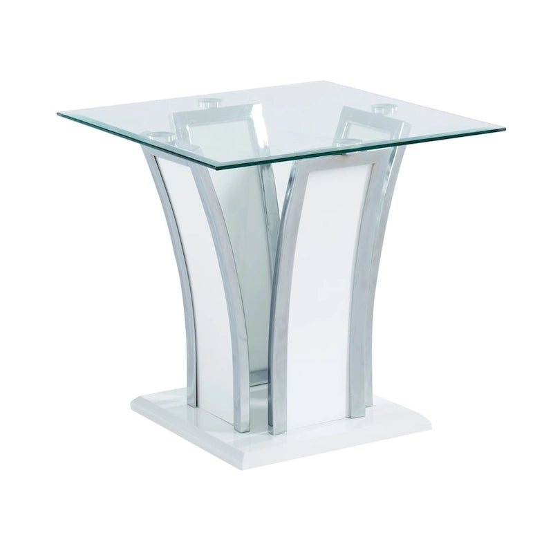Modernes 2-teiliges Akzenttisch-Set mit Glasplatte