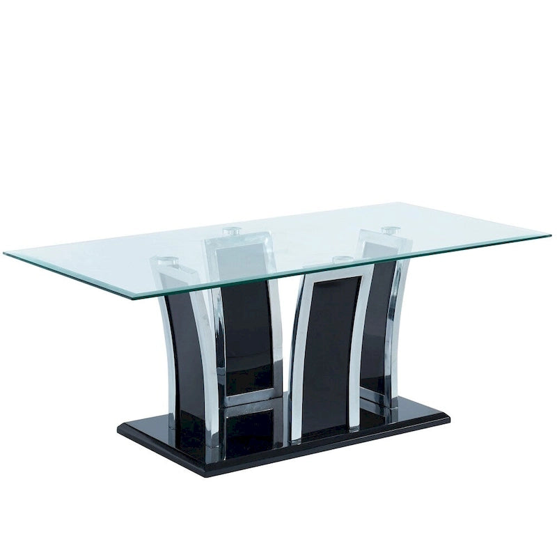 Modernes 2-teiliges Akzenttisch-Set mit Glasplatte