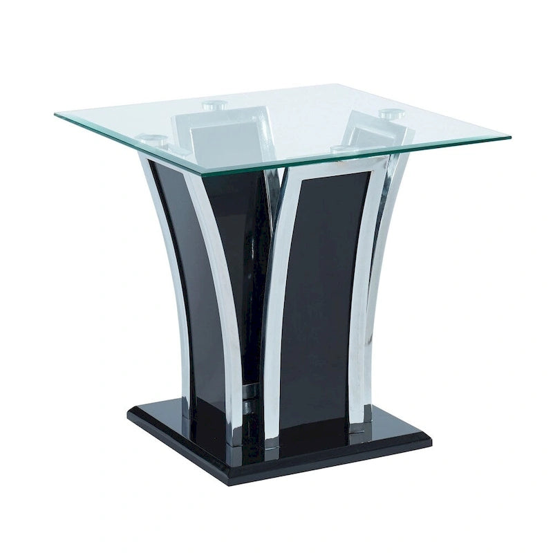 Modernes 2-teiliges Akzenttisch-Set mit Glasplatte