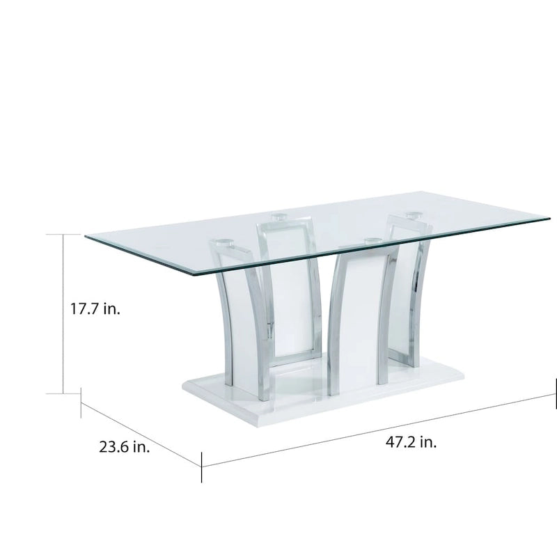 Modernes 2-teiliges Akzenttisch-Set mit Glasplatte