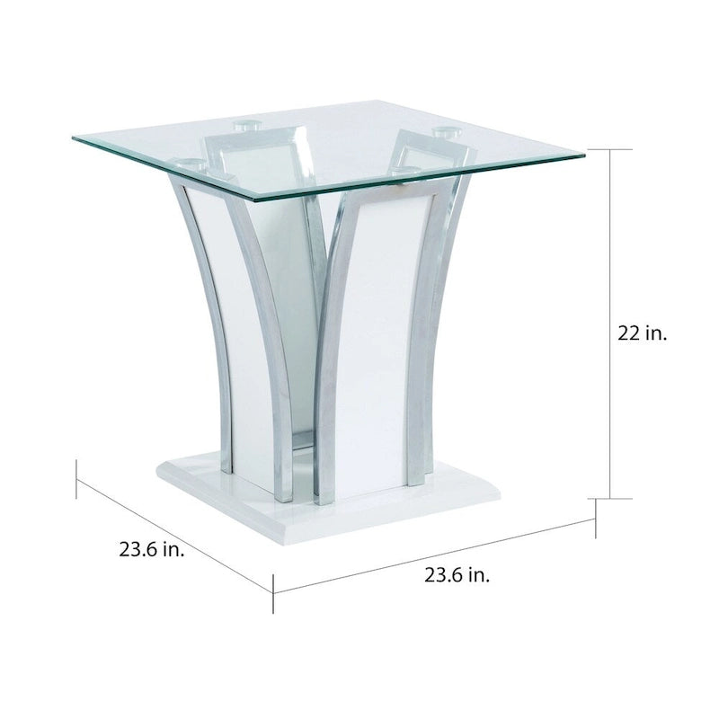 Modernes 2-teiliges Akzenttisch-Set mit Glasplatte