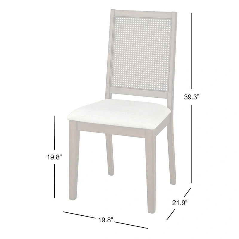 Esszimmerstuhl-Set mit Wiener Geflecht und Massivholz (2 Stück) in rustikalem Braun