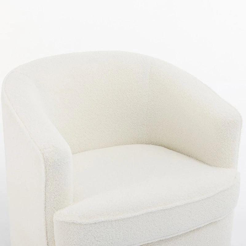 Modernes Bouclé-Polsterbezogenes 360-Grad-Drehsessel-Set (2 Stück)