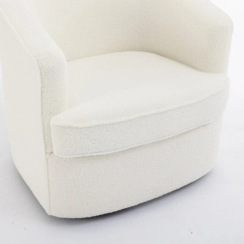 Modernes Bouclé-Polsterbezogenes 360-Grad-Drehsessel-Set (2 Stück)