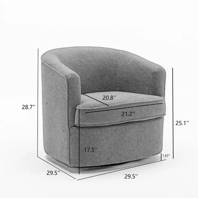 Modernes Bouclé-Polsterbezogenes 360-Grad-Drehsessel-Set (2 Stück)