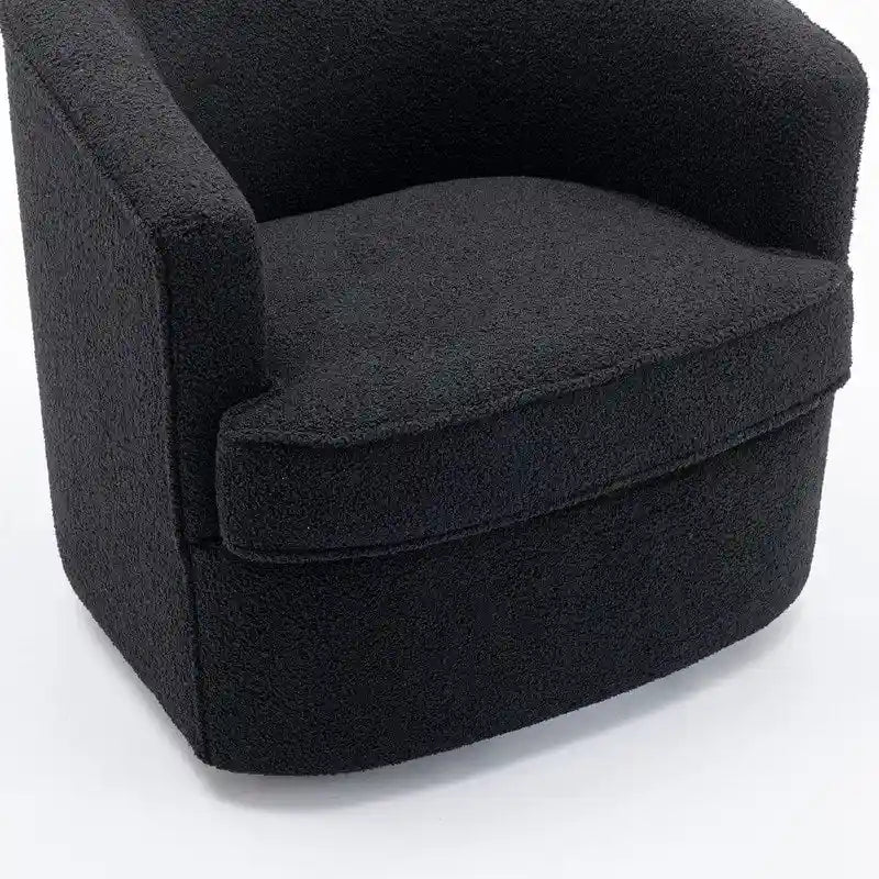 Modernes Bouclé-Polsterbezogenes 360-Grad-Drehsessel-Set (2 Stück)