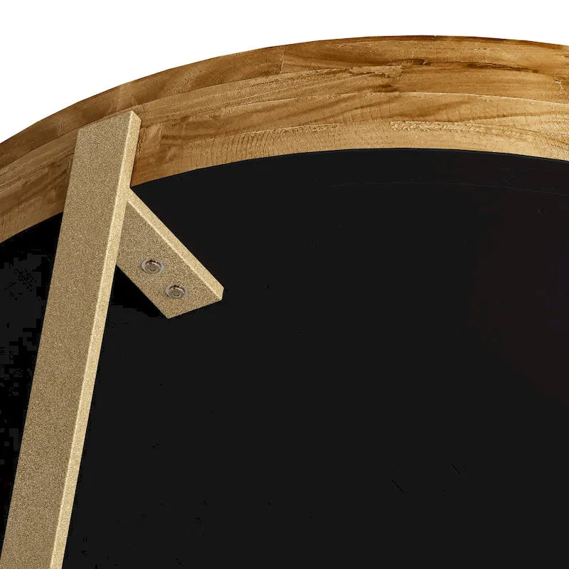 33,86 Moderner Retro-Couchtisch aus Holz mit runder Platte und gekreuztem Untergestell