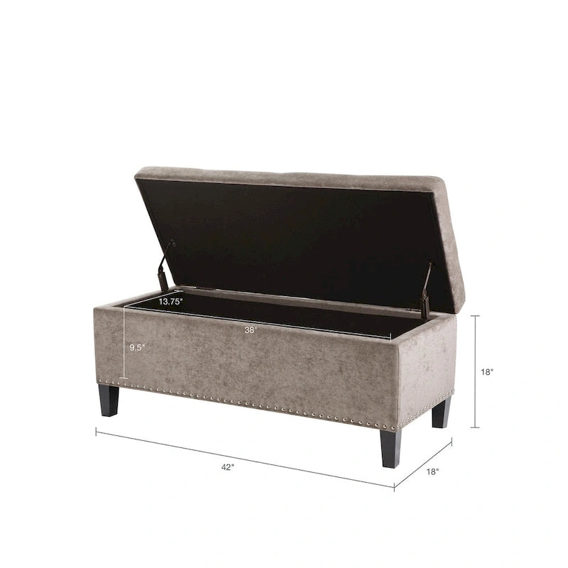 Gepolsterte Sitzbank mit Soft-Close-Funktion und Stauraum