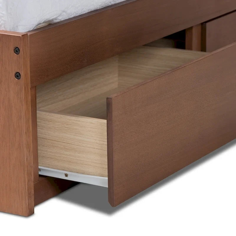 Modernes Bettgestell mit 3 Schubladen und Stauraum