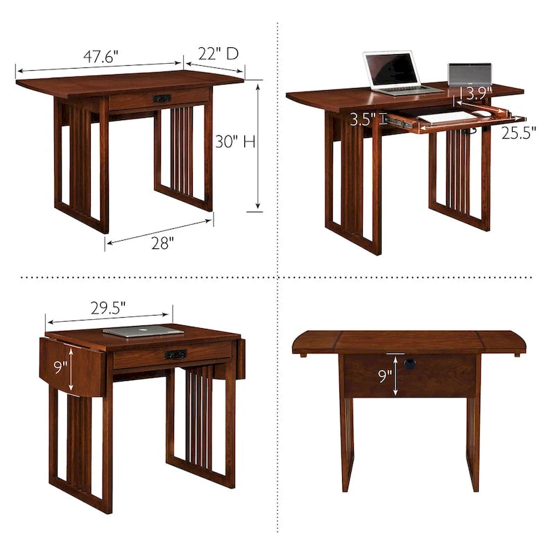 Klappbarer Schreibtisch in Mission Oak