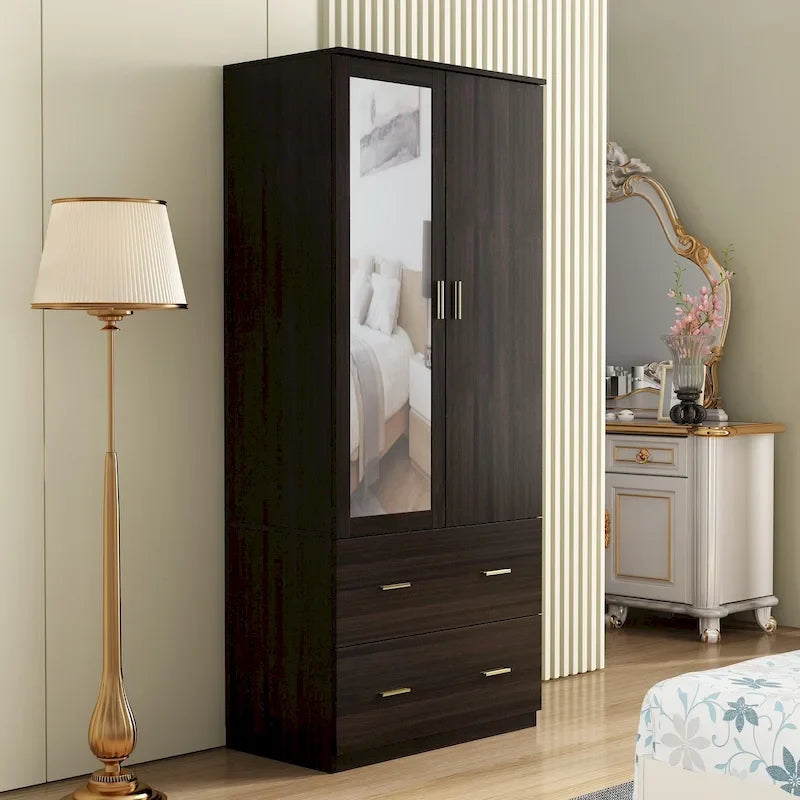 Freistehender moderner minimalistischer Schlafzimmer-Kleiderschrank aus Holz
